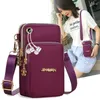 Umhängetaschen 2024 Mobiltelefon einzelner Taschen Mode koreanische Sportarm Freizeit Slant Cross Pocket Damen -Leinwand