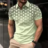 Summer Mens Polo Camisa Polo de Manga curta Turn-shirt Business Butrow-Down Camisetas Camisas de Golfe de grandes dimensões Roupas 240412