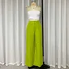 Women's Two Piece Pants Wefads Women Two Piece Set Summer Sexy Solid Halter Slveless Backless High Waist Slim Top Loose Wide Legs Pants Set Strtwear Y240426