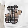 T-shirts Girls 1-6 jaar oude lente en zomer Koreaanse versie van de burst schattige beer print korte mouw met korte mouwen Top geruite rok prinses Suitl2404