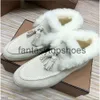 Loro piano lp laarzen schoenen newst heren vrouwen winter vacht warme casual sneakers suede lederen jurk loafers ontwerper open walk short laarzen 35-46 met doos