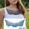 Tattoo Transfer large sexy sternum temporary tattoos breast chest body painting natural juice ink long lasting tattoo sticker blue lace jewelry 240427