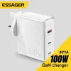 Chargers Essager 100W Gan USB Type C ładowarka laptop 65W PD Szybka ładowanie dla tabletu MacBooka Szybkie ładowanie dla iPhone'a Xiaomi Chagers