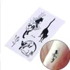 Tattoo-overdracht 1 PCS mode niet-toxische zwarte kat totem tattoo sticker arm waterdichte tijdelijke tatoeages sexy tatoeages kunst 240426