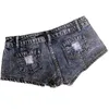 Shorts femininos 24 novas mulheres de verão Sexy Baixa Blue Hole Ripped Ripped Denim Short Clubs Bars Beach Y240425