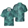 メンズカジュアルシャツジュムイースト3Dプリントパームリーフゲームキャラクターマン用ハワイアンアロハシャツ