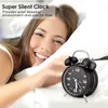 Skrivbordsklockor 4 tum Twin Bell Houd Alarm Clock Metal Frame 3D Dial With BackLy Battery Operate Desk Table Alarm Clock For Home and Office