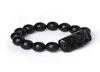 Hela Scrab Black Natural Obsidian Stone Armband Sex ord Buddha pärlor pixiu armband för män kvinnor mode välsigna smycken b4017592