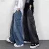 Herren Jeans Frühling/Sommer Retro Weitbein großer Taschenmänner Y2K Neutral lose Bein Casual High Street Hip Hop Jeansl244