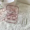 31ti Contact Lens Accessoires Cas rose transparent Love Bow Case Girl Portable Beautable Pupil Box Rangement Contain de soins oculaires D240426