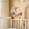 RA78 Mobiles# Baby Cribs Drewniane wiszące ramię Królestwo Królestwo Królestwo Bell Room Dekoracja Dekoracja za 0 12 miesięcy Baby Wooden Toys Mobile wieszak D240426