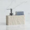 Dispensador de jabón con fregadero de cocina de esponja y jabón de baño Imitación de roca negra de roca negra y plato dispensador de jabón 240419
