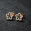 Stud Earrings Cute Flower Trendy Woman Earring 2024 Golden Color Tragus Piercing Stainless Steel In Party Wedding Jewelry Gift