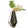 Vases Geometric Metal Vase Decoration Modern Flower Arrangement Dried Accessories Light Luxury Living Room Home