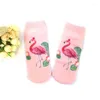 Women Socken 3D -Druck lässig Flamingo Langlebiger niedlicher Niedrig geschnittener Knöchel Socken Cartoons Typ Teenager 1Pair 2pcs MS21