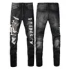 Jeans de créateurs pour la broderie pour hommes pantalons de rue High Street Femmes surdimensionnés Ripped Hole Denim Sket Skinny Jeans Man Fashion Streetwear Slim Slim Grey Jeans pour femme