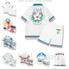 Pista da uomo con i fiori di tennis strisce uomini donne cortometraggi set shrt hawaii in stile spiaggia camicia hip hop shorts coppia tuta casa