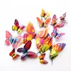 Wall Stickers Style 12Pcs Double Layer 3D Butterfly Sticker On The Home Decor Butterflies For Decoration Magnet Fridge