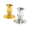 Candle Holders 2 Pcs Plated Candlestick Votive Candles Holder For Fake Tapers Christmas Party Decoration Wedding Silver/Gold
