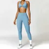 Tracksuits voor dames dames naadloze yoga set 2pcs gym fitness suit dames duwen bh high taille en been sexy fitness sportkleding 240424