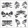 Tattoo Transfer Black 3D Crystal Face Stickers Festival Jewel Rhinestone Adhesive Temporary Tattoo Sexy Body Art Shiny Tattoo Gem Beauty Sticker 240427