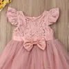 Mädchenkleider 2-7 Jahre Kleinkind Kid Girl Prinzessin Kleid Spitze Tüll Hochzeits Geburtstagsfeier Tutu Kleid Festzug Kinder Kleidung Kid Costumesl2404