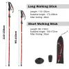 Pinnar utomhus vandringsstång unisex camping vandring promenad pinne 5Section Anti Shock Trekking Poles Ski Sport Portable Walking Sticks