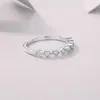 Cluster Anneaux Wong Rain 925 STERLING Silver 3EX VVS1 Sparkling Real Moissanite Pass Test Diamond Couple de couple Bijoux pour les cadeaux Women Band