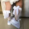 Kids Socks Baby Girls Kids Mesh Socks 2021 new Bow Fishnet Ankle High socks Lace Fish Net Vintage back bow Short Sock girl new Summer wear