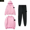 Stone Jacket Island 3pices Men Tracksuits Sweaterbroek Set basketbal Streetwear Sweatshirts Sportpak Brief Letter Babykleding Dikke hoodies Woembroek 1