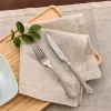 Pads 12pcs Set Napkins Dîner en lin Tableau à domicile personnalisé Napkins 4 taille Gris Linon blanc Gotton Gotton Napkins pour le mariage de la fête