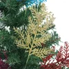 Decorative Flowers Simulated Christmas Ornaments Bright Gold Pink Leaves Artificial Plants Plastic Branches DIY Tree Decoration Ga