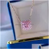 Свадебные украшения наборы Choucong Brand Luxury 925 Sier Sier Gold Fill Princess Cut Pink Topaz Cz Diamond Gemstones вечеринка Женщины Dhoxw