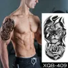 Tattoo Transfer wasserdichte temporäre Tattoo Aufkleber Lion Lion Leopard Familie Tiger Wolf Rose Flash Transfer Tatto Frauen Männer Arm Körperkunst falsche Tattoos 240427