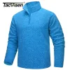 Hemden Tacvasen 1/4 Reißverschlusskragen Frühling Fleece Pullover Herren warme Sweatshirts atmungsaktives lässiges Sport -Wanderschildkrötenpullover Tops