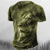 Trajes masculinos A1342 Impreso Topas callejeras de manga corta Tops de gran tamaño ropa casual de camiseta Lion Lion Sportswear