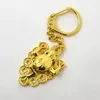 Decorative Figurines Fengshui Golden Three Legged Money Frog/toad Keychain W1236