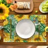 Tala de mesa 4pcs abelhas e placemats de flores Conjunto de 30x45 cm para festas de primavera Dining Kitchenhouses Decors domésticas