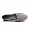 Casual schoenen Beyarne Echt lederen platte vrouw Loafers cowhide flexibele lente dames flats werken grote sizee354