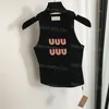 Tanks de singlete de marca de marca Mujeres de lujo Fit Slim Knits Tops Camiseta de tanques de tejido de punto de verano Elegantes camisetas diarias decoradas diarias