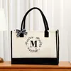 Tote Bag Fashion Canvas Totes Letters Flower Portable Beach Shoulder Shopping Casual Beach Bag Large Capacity Handbag Wholesale shopping bag tote exquisitebags