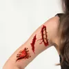 Tattoo Transfer 10pcs/Set Halloween Bloody Wund Tattoo Aufkleber DIY Simulation Narbe Tattoo Schädel Blut Palmdruck Horror Halloween Party Dekor 240426