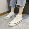 Sapatos casuais feminino 2024 Canvas Vulcanize Women Women Sneakers Lace Up High Top Zapatos