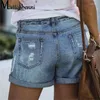 Kvinnors shorts 2024 Summer denim Casual Fashion Loose Hole Jeans med fickor Cool Women Street Booty