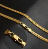 20inch Luxury Fashion Figaro Link Chain Collier Femmes Bijoux pour hommes 18K Colliers de chaîne de hiphop en or réel plaqué or6659599