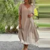 Основные повседневные платья Женщины платья V-образным вырезом с половинным рукавом миди-платья кнопки декор асимметричный фальшивый 2 штуки Дизайн плавный подол.