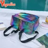 Backpack Style Yogodlnss impermeáveis a laser Backbag Mulheres Bolsa de ombro de Bolsas Holográficas Preppy Sacos Escolares Para Adolescentes Viagem