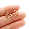 Stud Earrings Cute Flower Trendy Woman Earring 2024 Golden Color Tragus Piercing Stainless Steel In Party Wedding Jewelry Gift