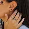 Stud Earrings ORSA JEWELS 925 Sterling Silver Blue For Women Cubic Zirconia Luxury Earings Wedding Jewelry Gift EQE102