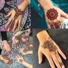 Transfert de tatouage 1 feuille tatouage au henné marron pour femmes Sticker Mandala Mehndi pour la main Fake Hena Hena Tatoo 240427